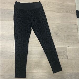 Black Patterned Vera Wang velvet Leggings